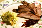 Click photo for more images!Caption: Barbeque pork roast with cole slaw. By Greg Crawford