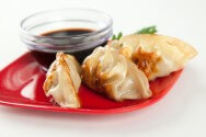 Photo of Chicken and Shrimp Dumplings with Soy Dipping Sauce
