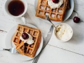 Chai Waffles With Vanilla Whipped Cream