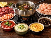 Meat Fondue with four sauces