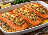 Salmon Fillets Stuffed With Crabmeat