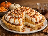 John's Flaming Hearth Pumpkin Ice Cream Pie