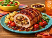 Sausage Stuffed Pork Roast With Fruit Glaze Sausage Stuffed Pork Roast With Fruit Glaze