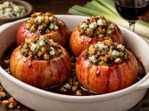 River Lane Inn's Baked Apples in Blue Cheese with Walnuts and Leeks