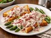 Creamed Chipped Beef And Asparagus Open Faced Sandwiches