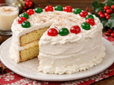 Mrs. Claus' Eggnog Cake With Whipped Cream Frosting Mrs. Claus' Eggnog Cake With Whipped Cream Frosting