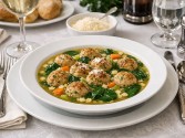 Italian Wedding Soup with Chicken Meatballs