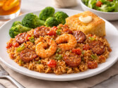 Microwave Shrimp Andouille Jambalaya