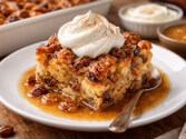 Cajun Bread Pudding and Rum Sauce