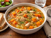 New England Soup Factory's Sweet Potato Chicken Barley Soup