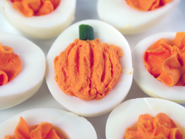 pumpkin deviled eggs