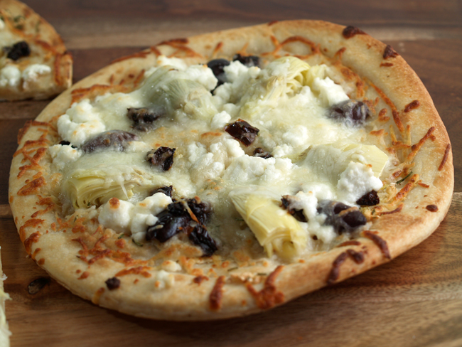 The baked pizzas