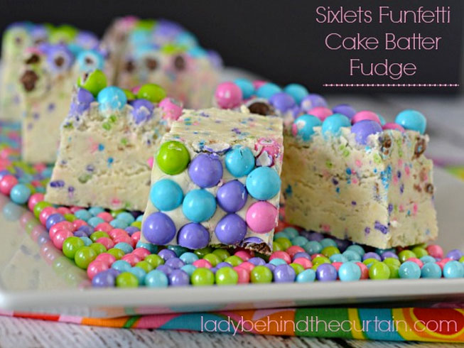 Sixlets Funfetti Cake Batter Fudge