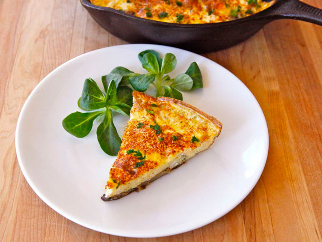 Mushroom, Harissa and Goat Cheese Frittata