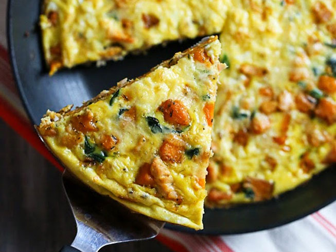 Leftover Turkey and Sweet Potato Frittata