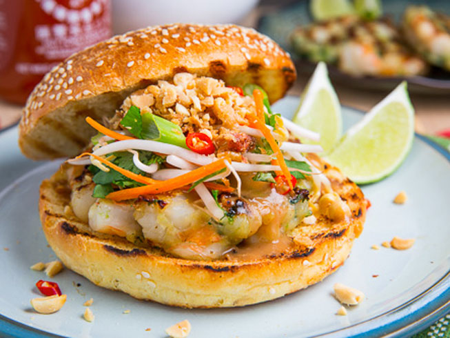 Pad Thai Shrimp Burgers