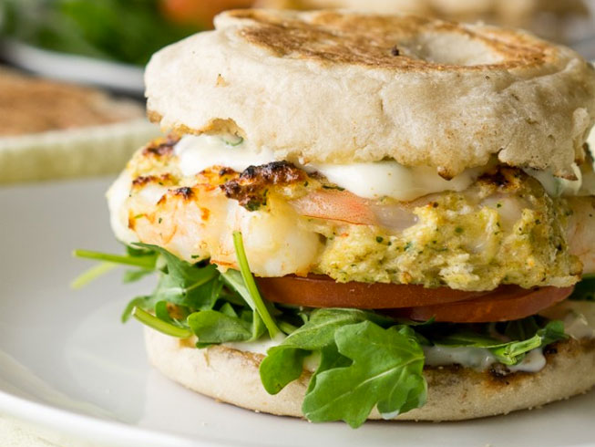 Tender Grilled Shrimp Burgers