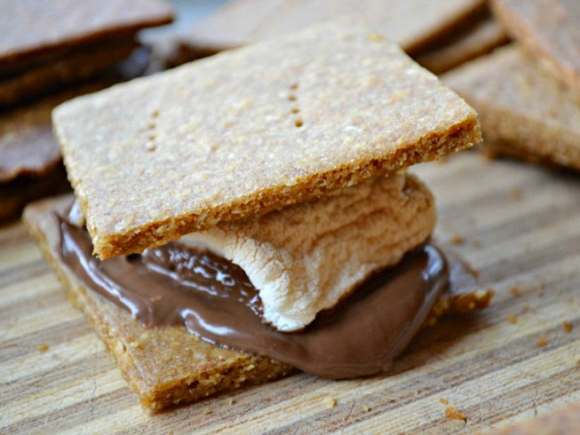 Nutella S'mores with Homemade Graham Crackers