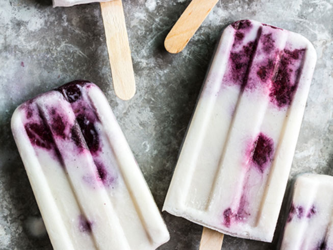 Roasted Berry Goat Cheese Popsicles