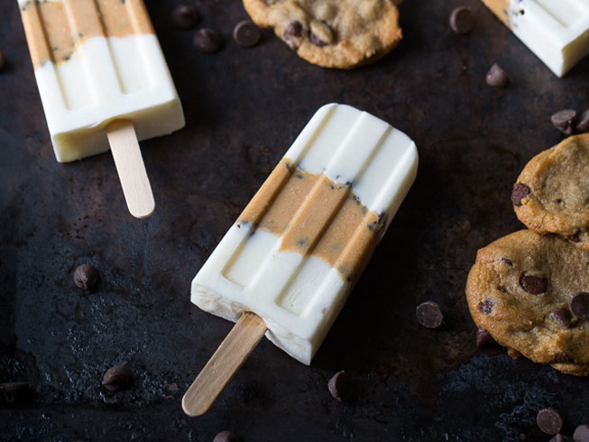 Skinny Cookie Dough Popsicles