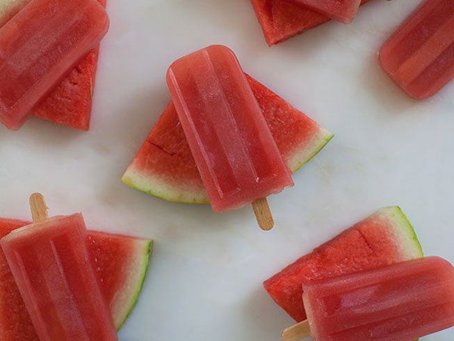 Watermelon and Tomato Water Popsicles