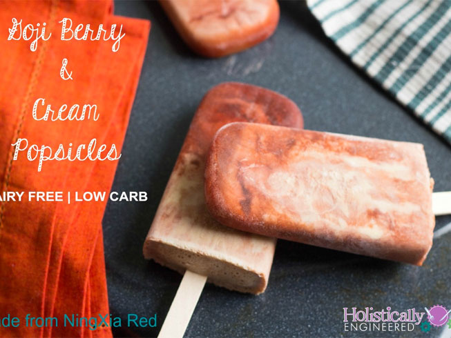 Goji Berry and Cream Popsicles (Low Carb and Dairy Free)