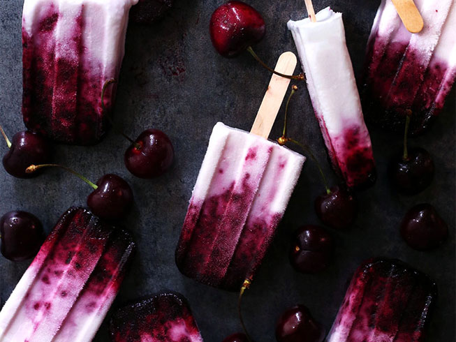cherry amaretto popsicles