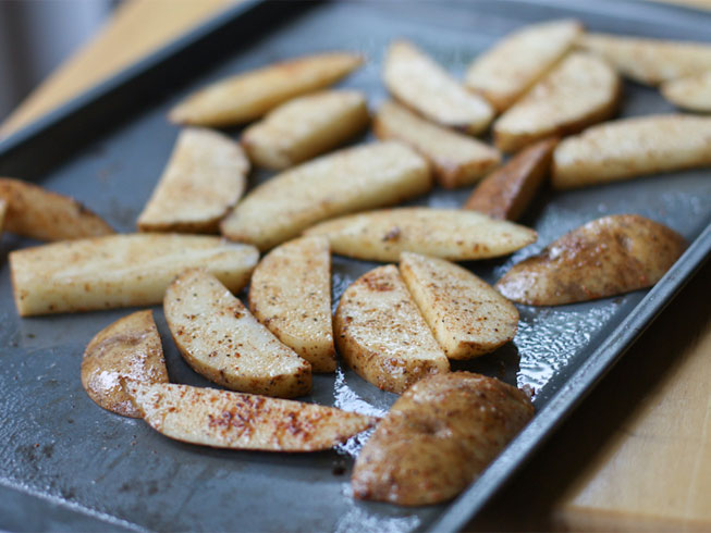 Kicked Up Oven Baked Steak Fries