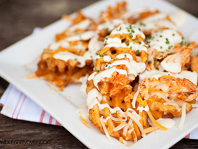 Buffalo Chicken Waffle Fries