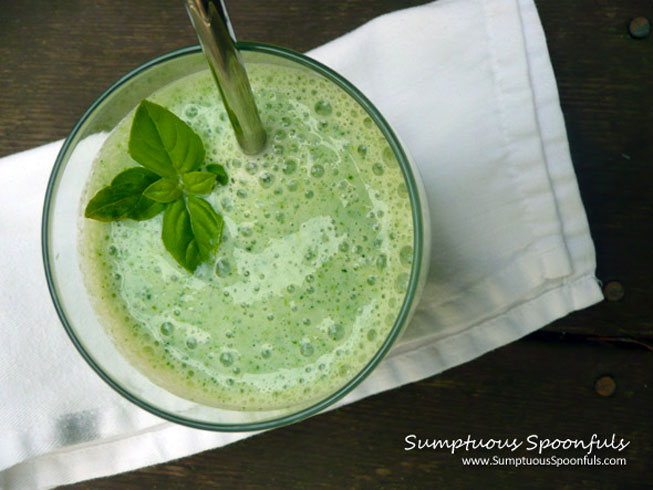 Basil HoneyDew Green Smoothie