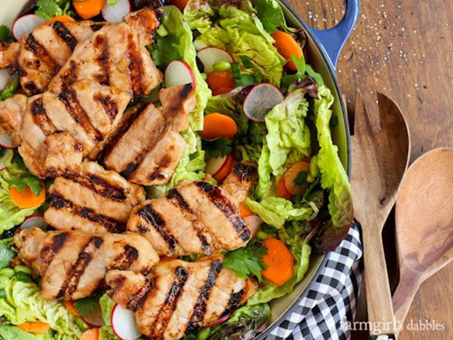 Grilled Asian Pork Tenderloin Salad