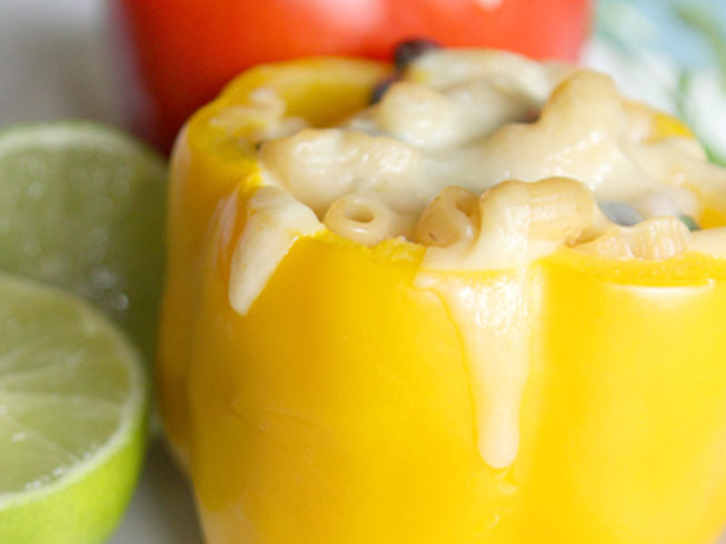 Jalapeno Macaroni & Cheese Stuffed Bell Peppers