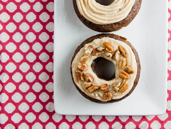 Chocolate Pumpkin Donuts with Brown Sugar Buttercream