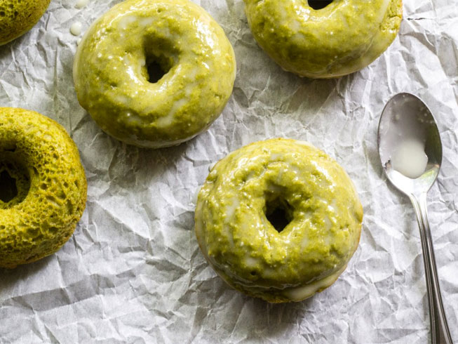 Baked Matcha Donuts