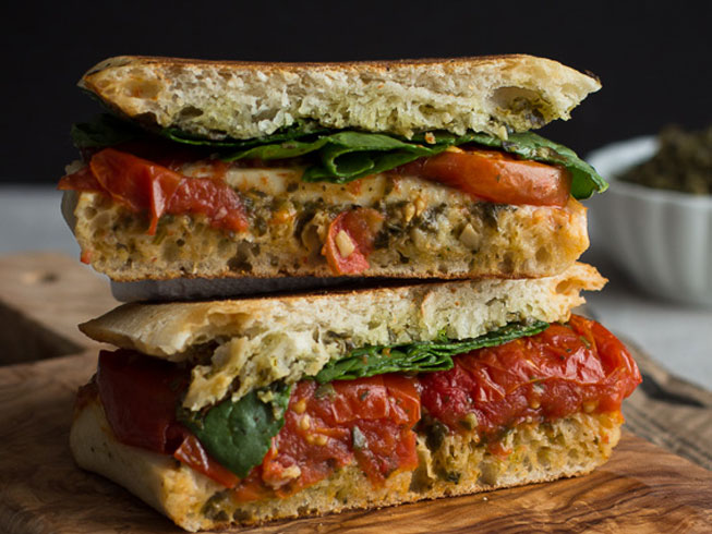 Roasted Tomato Caprese Grilled Cheese