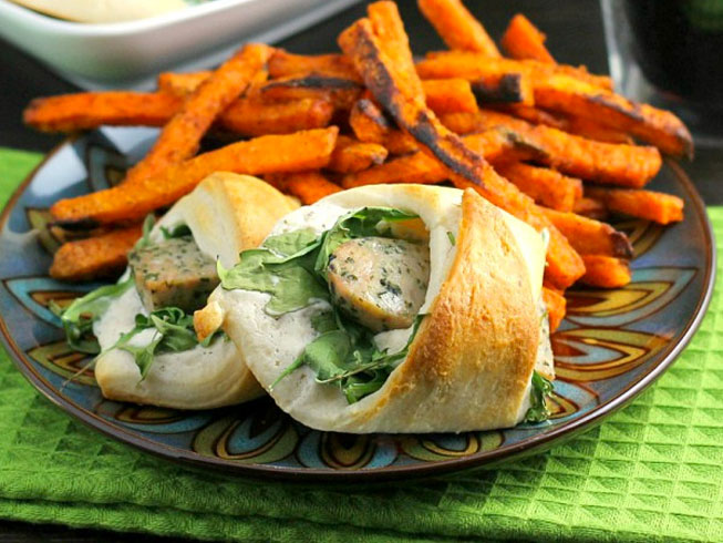 Sausage Rolls with Arugula