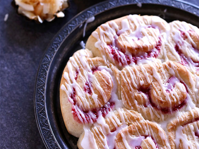 raspberry coconut rolls