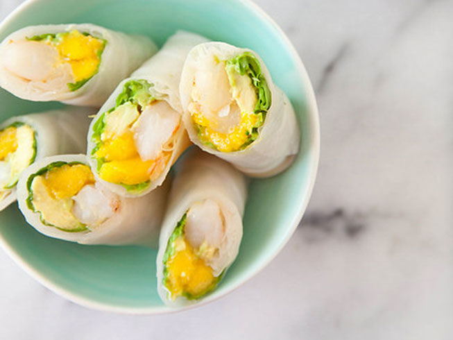 Shrimp, Mango and Avocado Spring Rolls