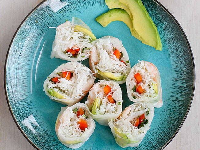 Shrimp, California Avocado & Rice Noodle Spring Rolls Recipe