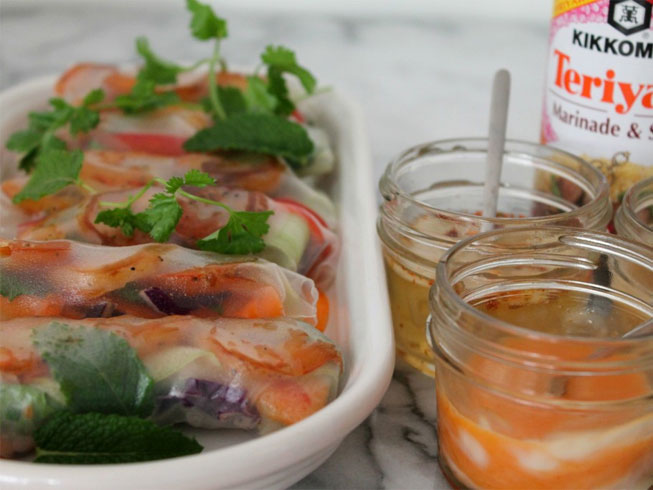 Teriyaki Shrimp Spring Rolls