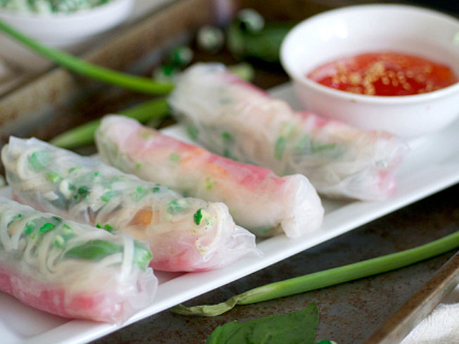 Ahi Tuna, Melon & Tofu Spring rolls