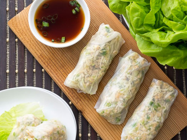 Asian Chicken Lettuce Wrap Spring Rolls