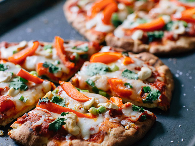 Thai Curry Naan Pizza