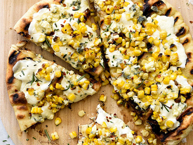 Charred Corn with Rosemary Grilled Pizza and Crushing On Naturally Ella