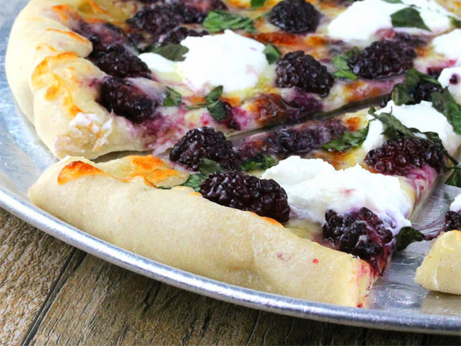 Blackberry, Basil, and Ricotta Pizza
