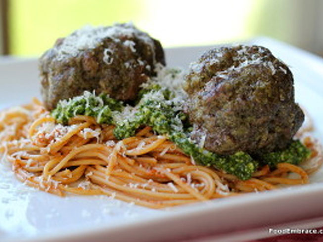 Kale Pesto Meatballs