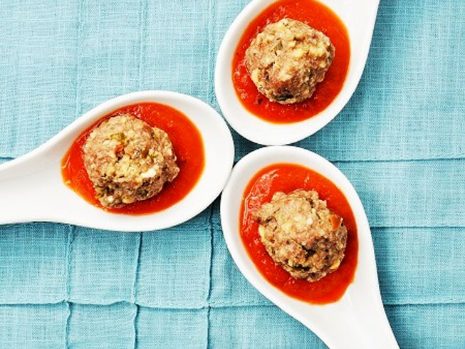 Spicy Basil Pesto Mini Bison Meatball Recipe