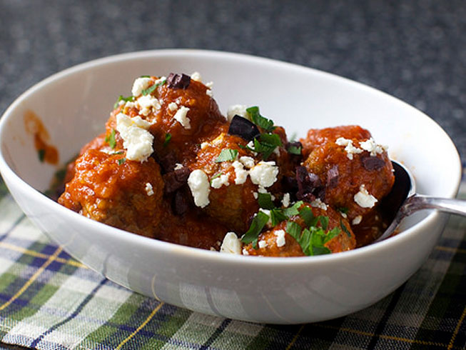 lamb meatballs with feta and lemon