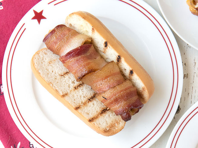 Mesquite-Smoked Jalapeno Cheese Bacon-Wrapped Hot Dogs