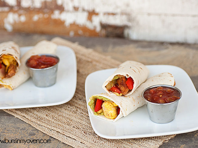 Chicken Fajita Breakfast Burritos